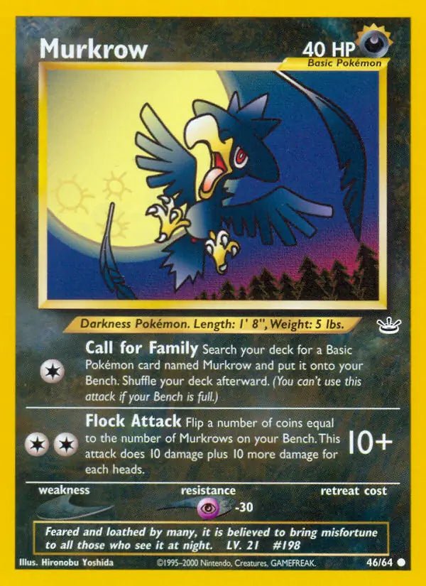 Murkrow Neo Revelation Common • 46 Unlimited by Marnie’s TCG on MYNTED