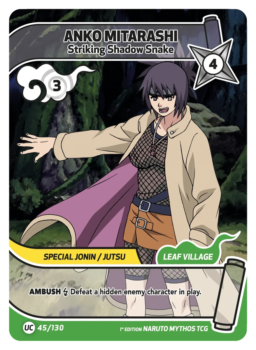 Mythos Naruto Konoha Shido 1st Edition : Anko Mitarashi Striking Shadow Snake 045UC-Holo by Fabio’s Black Box on MYNTED