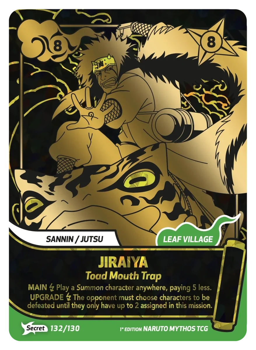 Mythos Naruto Konoha Shido 1st Edition : Jiraiya Toad Mouth Trap 132 SECRET RARE by Fabio’s Black Box on MYNTED