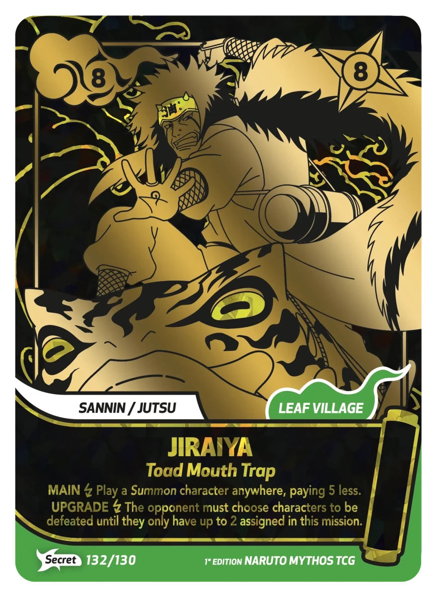 Mythos Naruto Konoha Shido 1st Edition : Jiraiya Toad Mouth Trap 132 SECRET RARE by Fabio’s Black Box on MYNTED