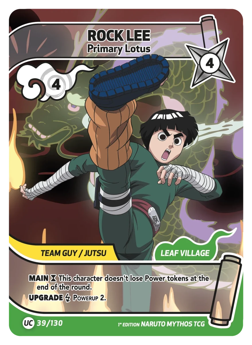 Mythos Naruto Konoha Shido 1st Edition : Rock Lee Primary Lotus 039UC-Holo by Fabio’s Black Box on MYNTED
