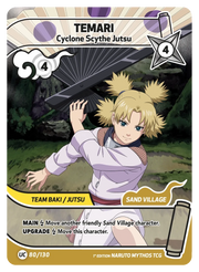 Mythos Naruto Konoha Shido 1st Edition : Temari Cyclone Scythe Jutsu 080UC-Holo by Fabio’s Black Box on MYNTED