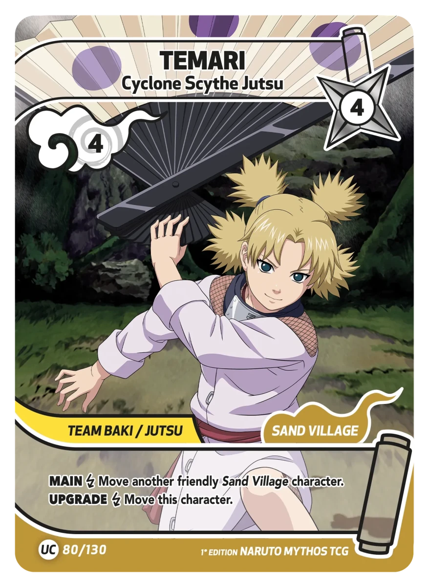 Mythos Naruto Konoha Shido 1st Edition : Temari Cyclone Scythe Jutsu 080UC-Holo by Fabio’s Black Box on MYNTED
