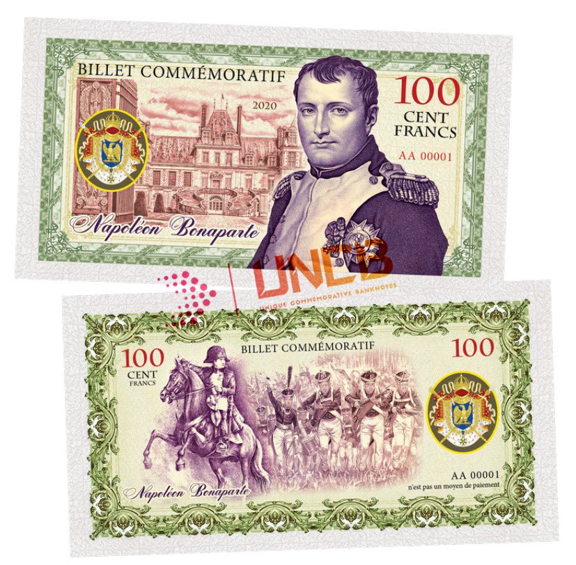 Napoleon Bonaparte 100 Cent Francs UNCB banknote by UNCB on MYNTED