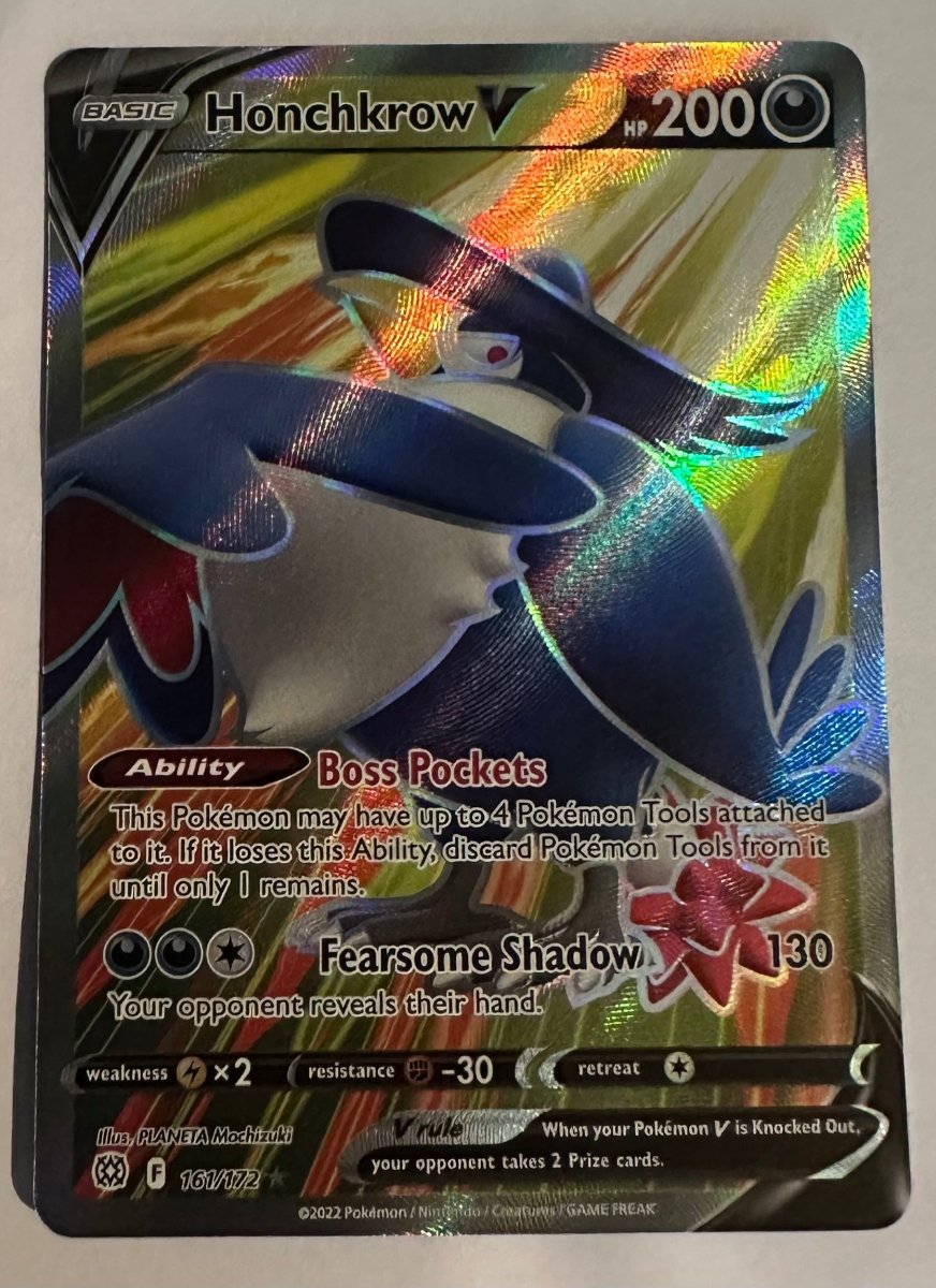 Near Mint x 1 Honchkrow V - 161/172 - Full Art Ultra Rare Brilliant Stars by Coolectibles on MYNTED