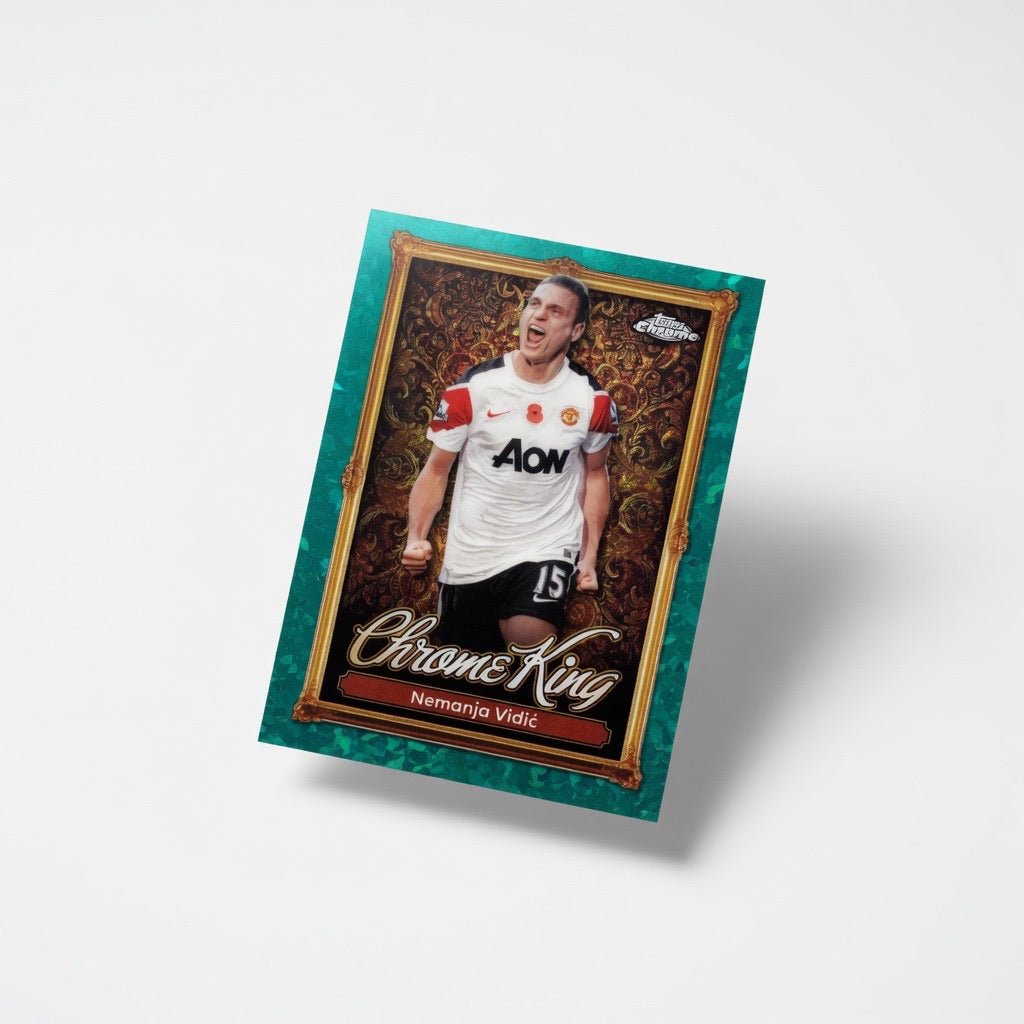 Nemanja Vidic CK - 15 Chrome King Emerald Gemstone — 2025 - 26 Topps Premier League — Manchester United Legend by KitRoom Cards on MYNTED