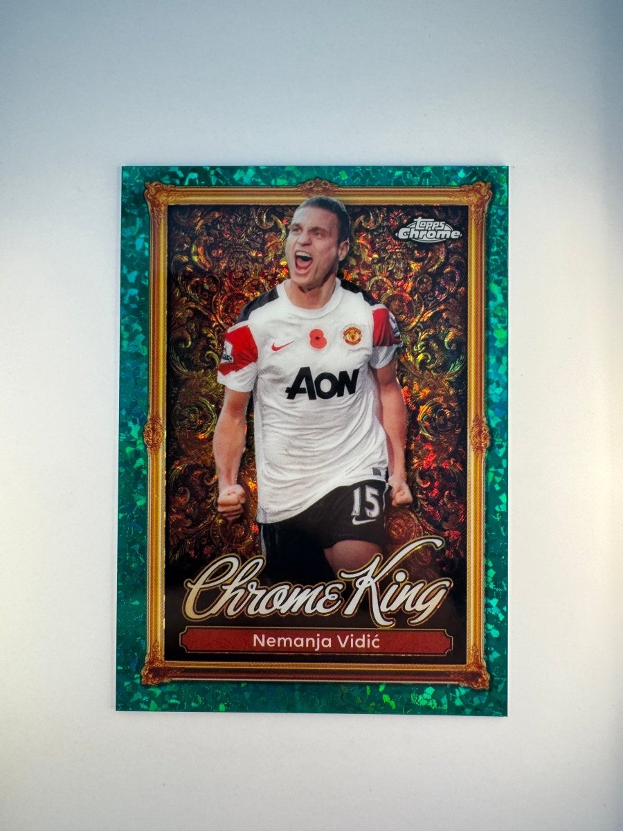 Nemanja Vidic CK - 15 Chrome King Emerald Gemstone — 2025 - 26 Topps Premier League — Manchester United Legend by KitRoom Cards on MYNTED