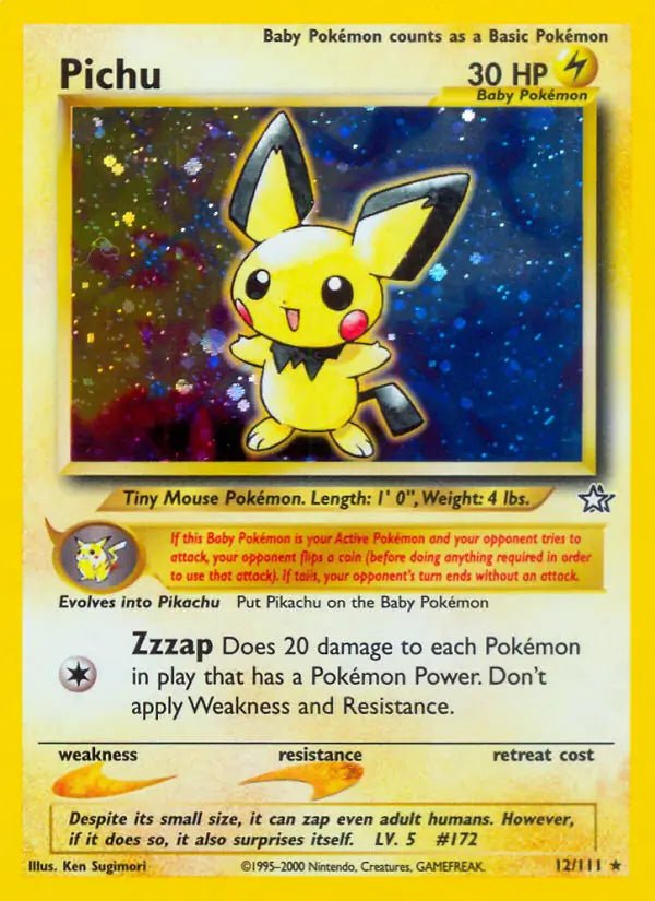 Neo Genesis Pichu Holo 12 by PlayVault on MYNTED