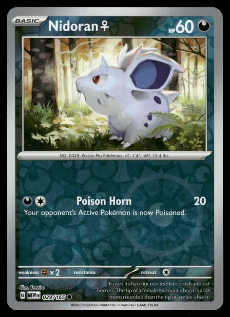 Nidoran F 029/165 - Reverse Holo (Pokemon 151) by The Cardboard Grind on MYNTED