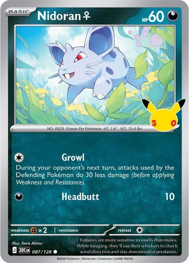 Nidoran F 087/128 (30th Celebration) by S2G FC on MYNTED