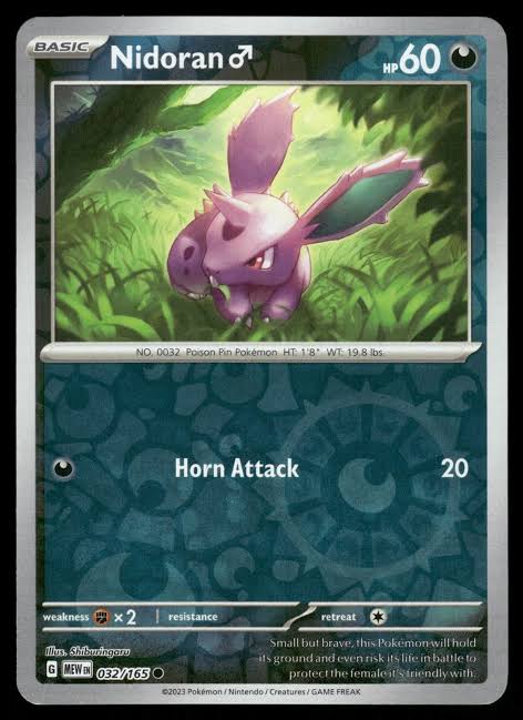 Nidoran M 032/165 - Reverse Holo (Pokemon 151) by The Cardboard Grind on MYNTED