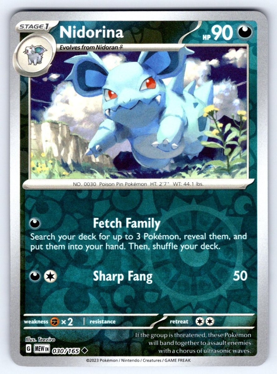 Nidorina SV: 151 Uncommon • 030/165 Reverse Holofoil by Shark Pop Culture on MYNTED
