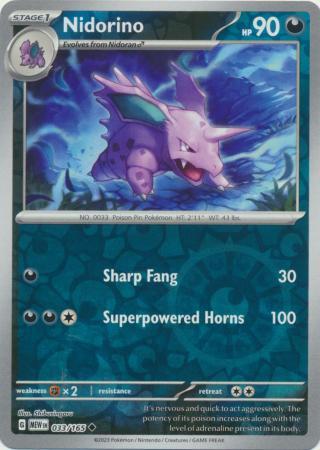 Nidorino SV: 151 Uncommon • 033/165 Reverse Holofoil by Shark Pop Culture on MYNTED