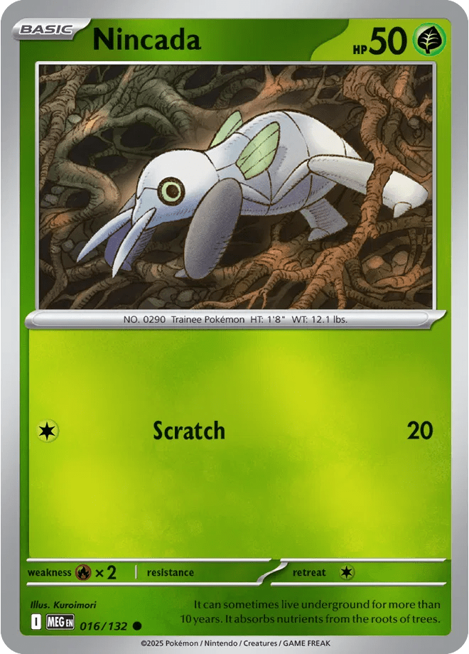 Nincada Mega Evolution Common • 016/132 Reverse Holofoil by Shark Pop Culture on MYNTED