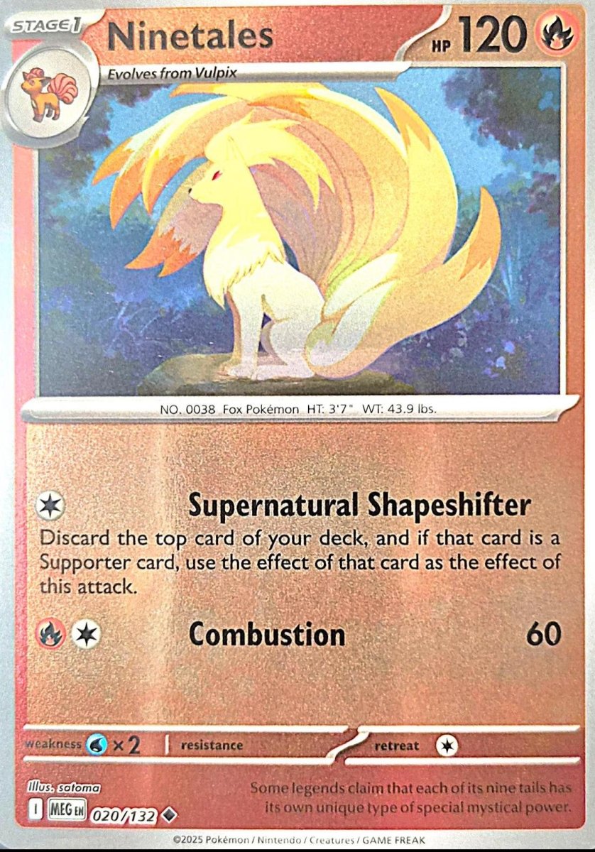 Ninetales [Reverse Holo] 20 Pokemon Mega Evolution by Moe‘s Vault on MYNTED