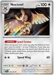 Noctowl 115/142 Holo Rare | Scarlet & Violet – Stellar Crown by Worth the XP on MYNTED