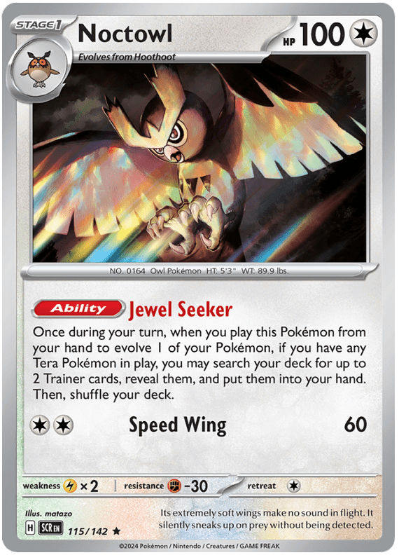 Noctowl 115/142 Holo Rare | Scarlet & Violet – Stellar Crown by Worth the XP on MYNTED