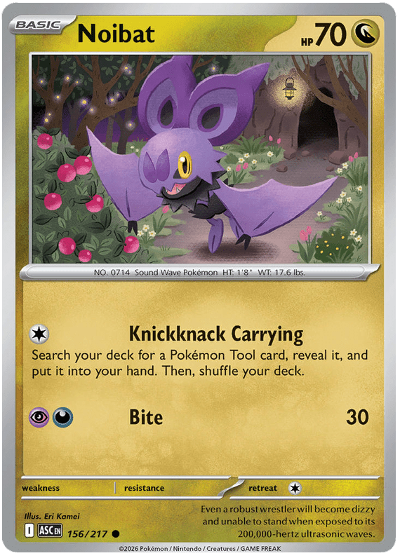 Noibat 156/217 Common | Mega Evolution – Ascended Heroes by Worth the XP on MYNTED