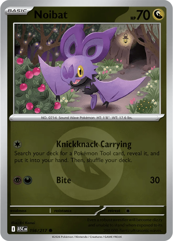 Noibat (Energy Symbol Pattern) Ascended Heroes Common • 156/217 Reverse Holofoil by Shark Pop Culture on MYNTED