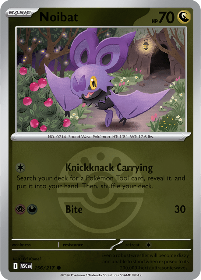 Noibat (Friend Ball) 156/217 Reverse Holo | Mega Evolution – Ascended Heroes by Worth the XP on MYNTED