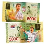 Novak Djokovic 5000 Dinara UNCB banknote by UNCB on MYNTED