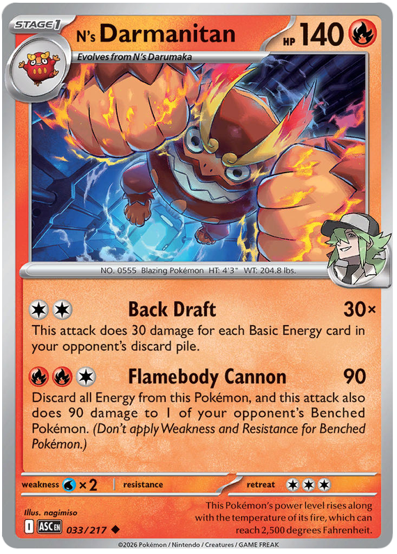 N's Darmanitan 033/217 Uncommon | Mega Evolution – Ascended Heroes by Worth the XP on MYNTED