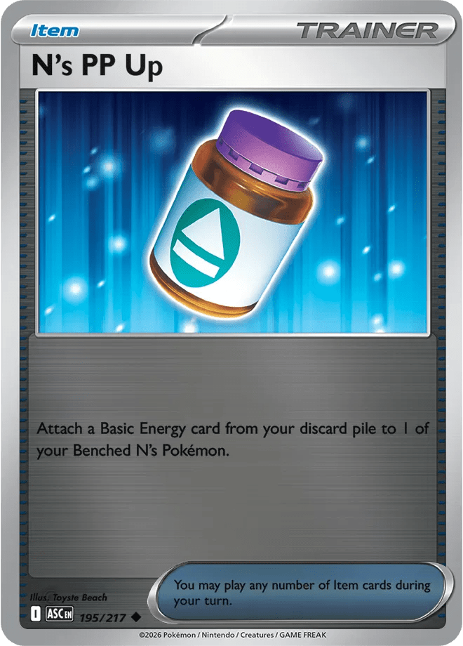 N's PP Up Ascended Heroes Uncommon • 195/217 Reverse Holofoil by Shark Pop Culture on MYNTED