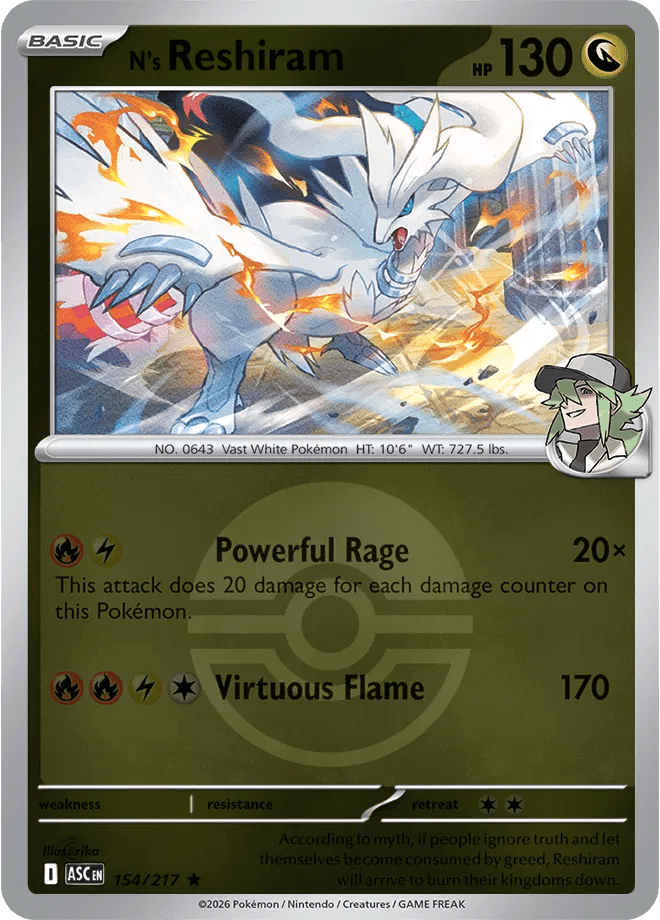N's Reshiram (Poke Ball) 154/217 (Ascended Heroes) by Meeho Collectz on MYNTED