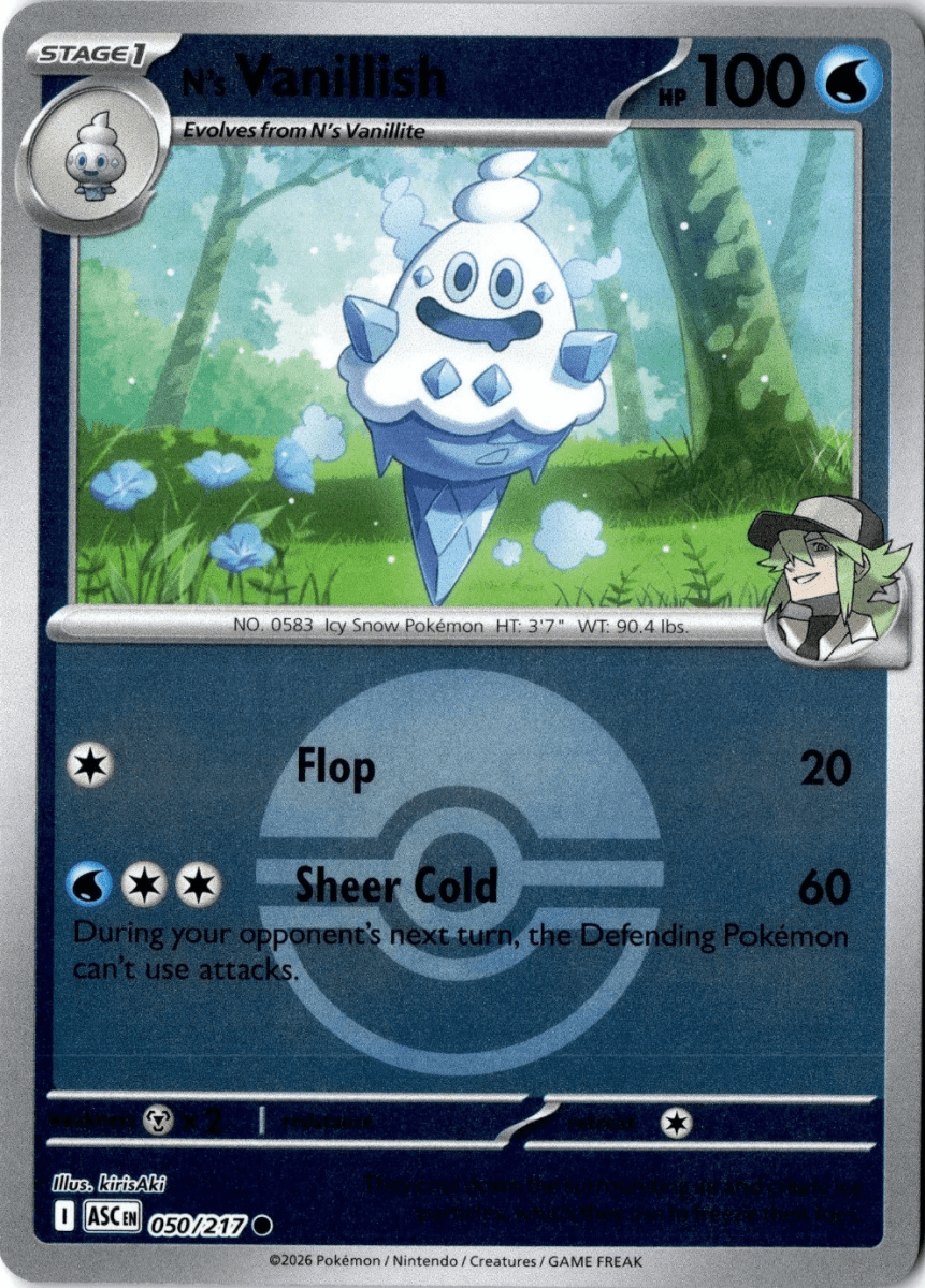 N's Vanillish - 050/217 (Poke Ball) - ME: Ascended Heroes (ASC) by SAFAQATI on MYNTED
