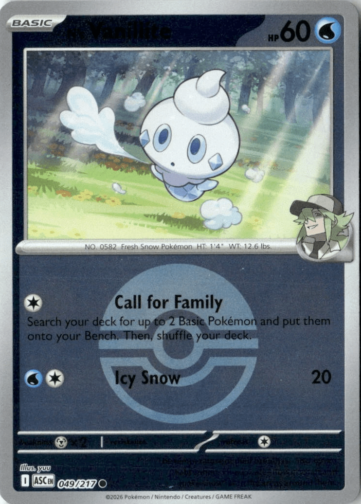 N's Vanillite - 049/217 (Poke Ball) - ME: Ascended Heroes (ASC) by SAFAQATI on MYNTED
