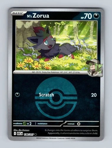 N's Zorua 136/217 - Ascended Heroes - Poke Ball Pattern by Light Collectibles on MYNTED