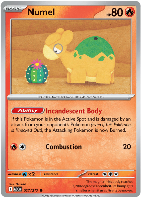 Numel 027/217 Common | Mega Evolution – Ascended Heroes by Worth the XP on MYNTED
