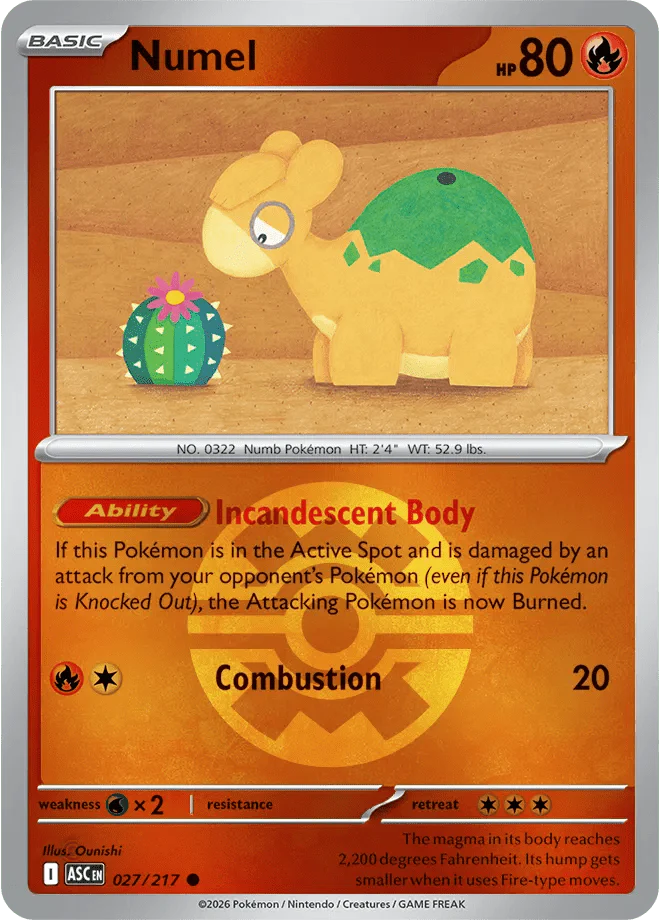 Numel (Quick Ball) Ascended Heroes Common 027/217 by Shark Pop Culture on MYNTED