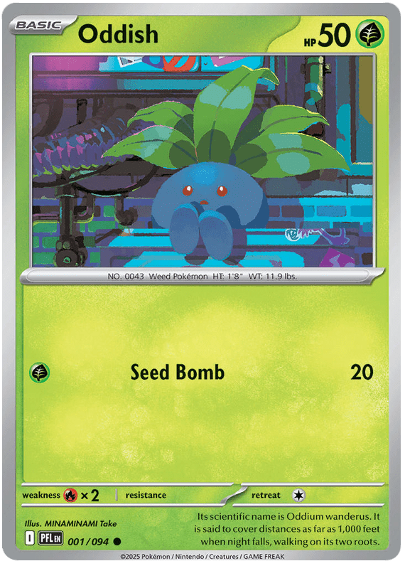 Oddish 001/094 Reverse Holo | Mega Evolution – Phantasmal Flames by Worth the XP on MYNTED