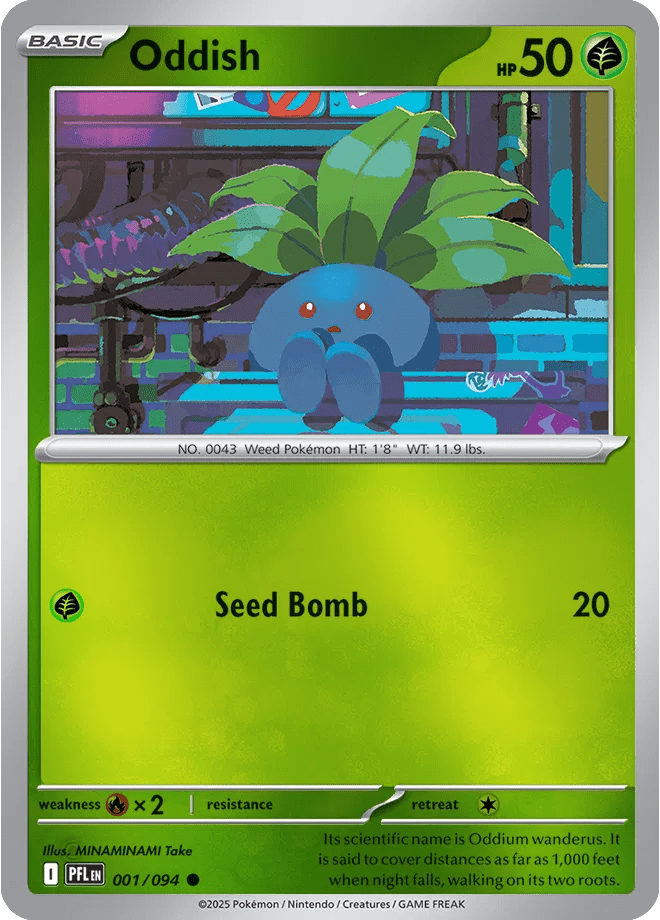 Oddish Phantasmal Flames Common • 001/094 Reverse Holofoil by Pokezero on MYNTED