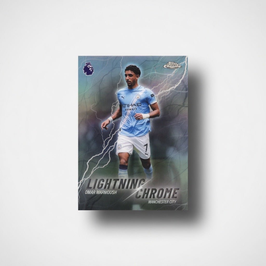 Omar Marmoush Lightning Chrome LC - 14 — 2026 Topps Chrome Premier League — Manchester City by KitRoom Cards on MYNTED