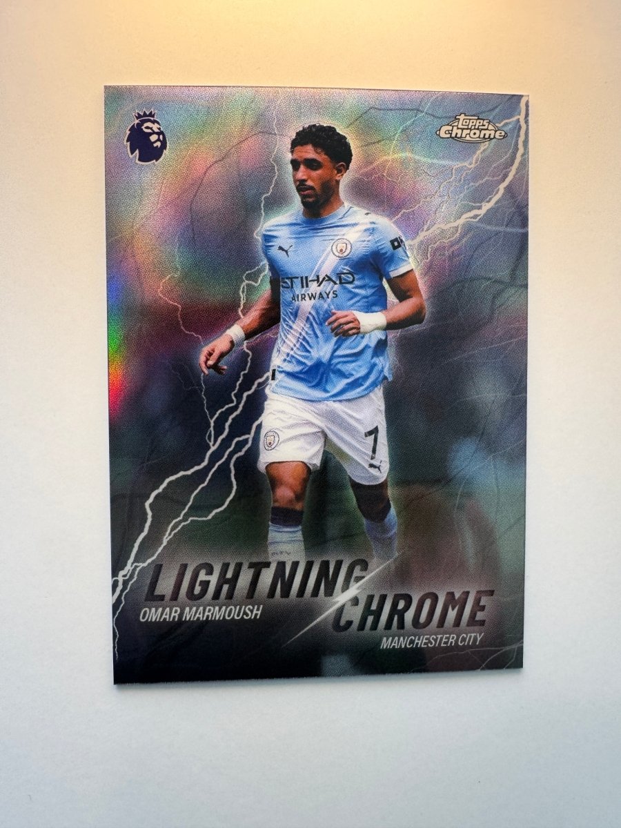 Omar Marmoush Lightning Chrome LC - 14 — 2026 Topps Chrome Premier League — Manchester City by KitRoom Cards on MYNTED