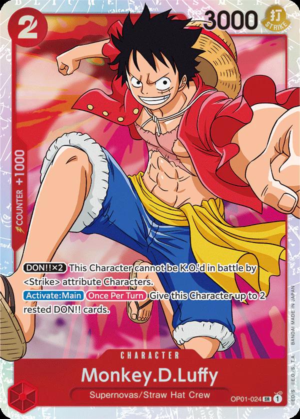 ONE PIECE CARD GAME English CARD HOLO LUFFY OP01 - 024 SR by Desert Pirates on MYNTED