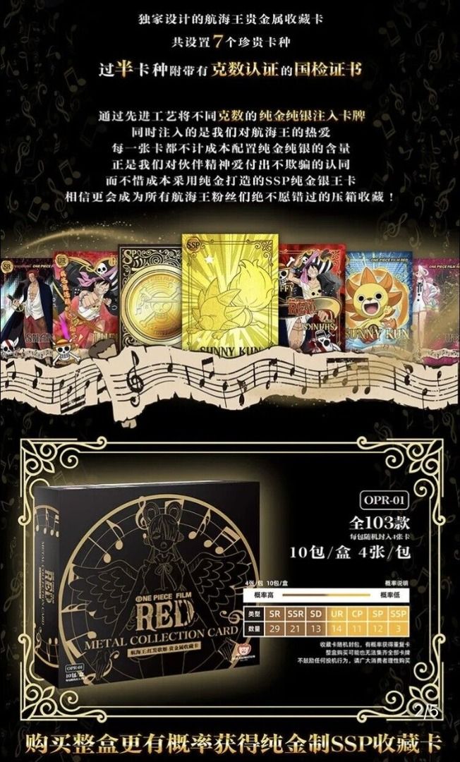 One Piece - Film Red - Metal Collection Card - Booster Box by TCGDON on MYNTED
