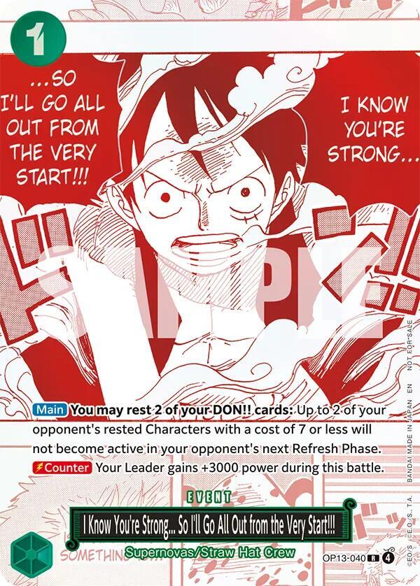 One Piece - I Know You're Strong... So I'll Go All Out from the Very Start!!! (3rd Anniversary Treasure Campaign Pack) - One Piece Promotion Cards (OP - PR) by TCGDON on MYNTED