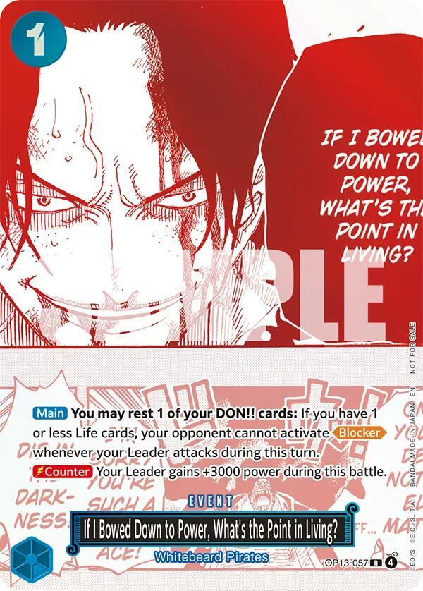 One Piece - If I Bowed Down to Power, What's the Point in Living? (3rd Anniversary Treasure Campaign Pack) - One Piece Promotion Cards (OP - PR) by TCGDON on MYNTED