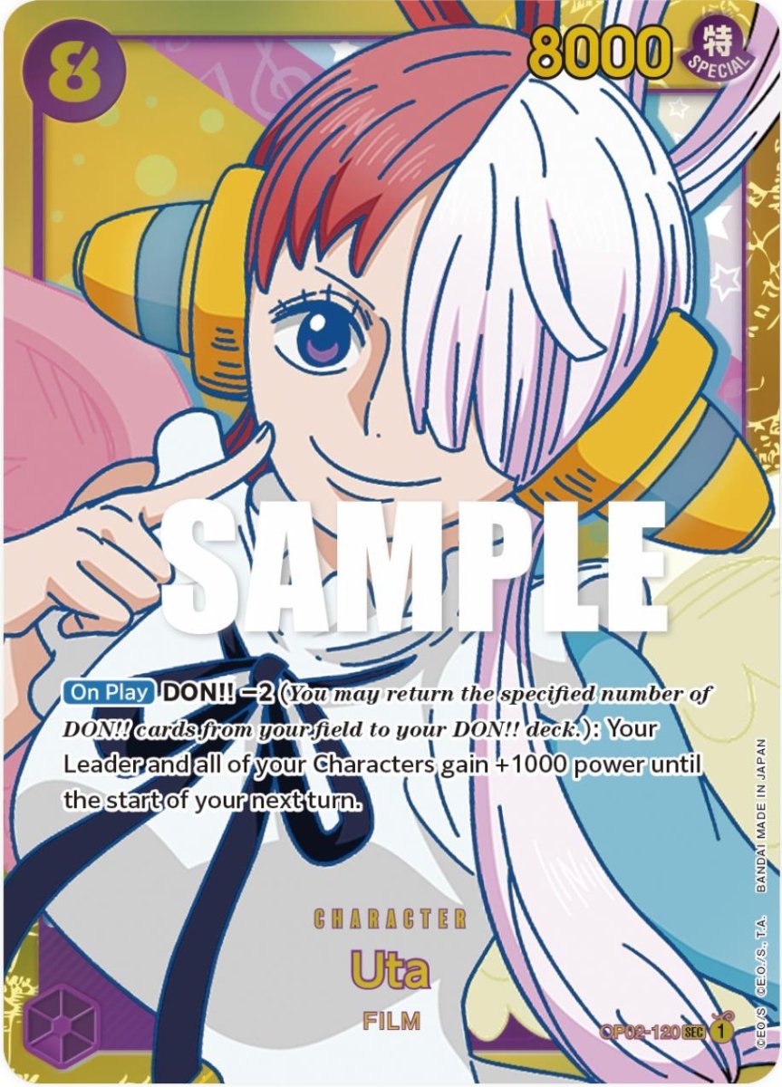 One Piece Paramount War Card Game English Holo Card Uta OP02 - 120 ALT by Desert Pirates on MYNTED