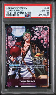 One Piece TCG: 2025 ONE PIECE CHAMPIONSHIP 2025-26 EVENT PACK 067 ZORO-JUUROU PSA 10 by FunDemons on MYNTED