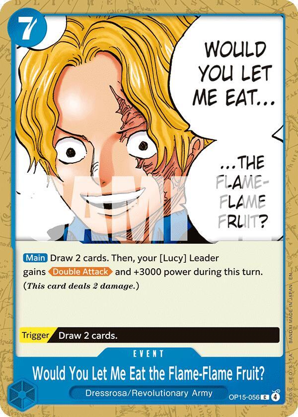 One Piece - Would You Let Me Eat the Flame - Flame Fruit? - Adventure on Kami's Island (OP15 - EB04) by TCGDON on MYNTED