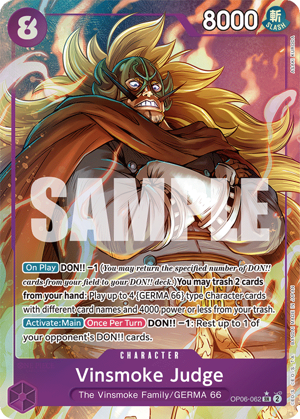 OP06 - 062 Vinsmoke Judge Alt Art by PlayVault on MYNTED