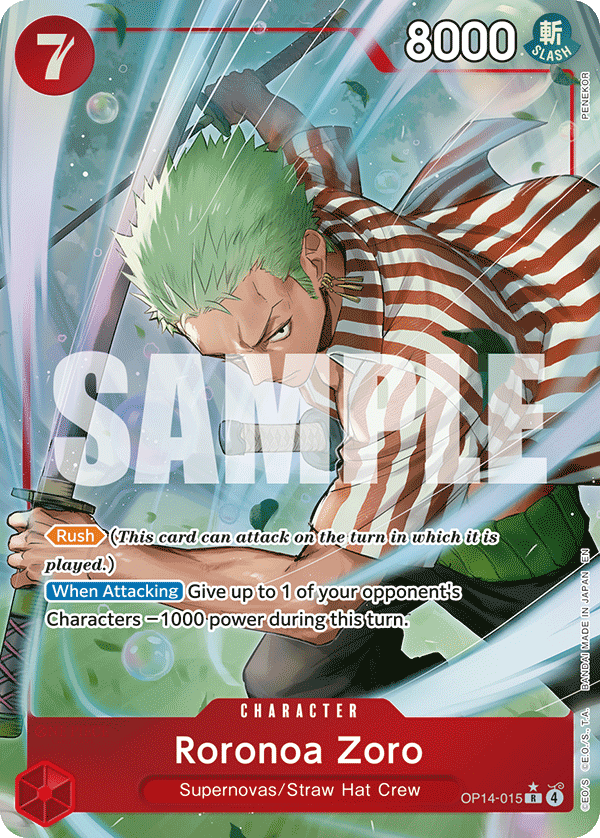 OP14 - 015 Roronoa Zoro Alt Art by PlayVault on MYNTED