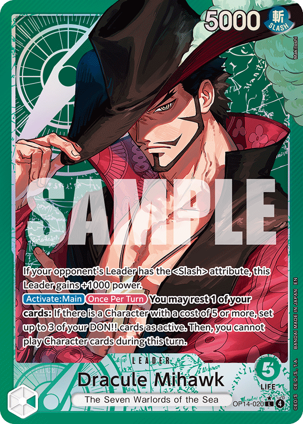 OP14 - 020 Dracule Mihawk Alt Leader by PlayVault on MYNTED