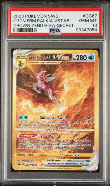 Origin Forme Palkia Vstar GG67/GG70 - Crown Zenith - Secret Rare PSA 10 by Light Collectibles on MYNTED