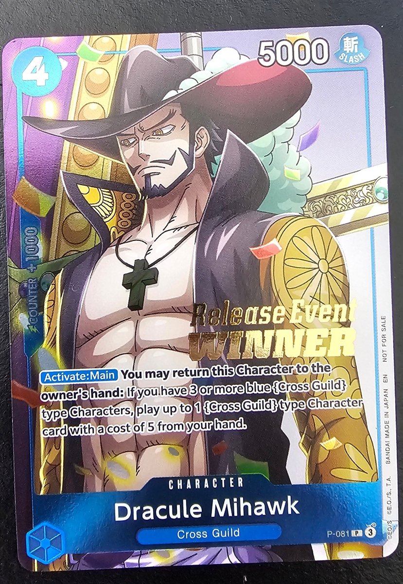 P - 081 Dracule Mihawk (OP11 Release Event Winner) by PlayVault on MYNTED