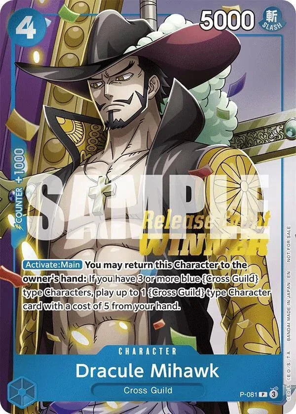 P - 081 Dracule Mihawk (OP11 Release Event Winner) by PlayVault on MYNTED